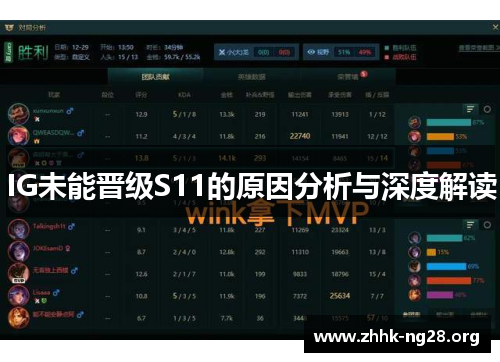 IG未能晋级S11的原因分析与深度解读 IG未能晋级S11的原因分析与深度解读